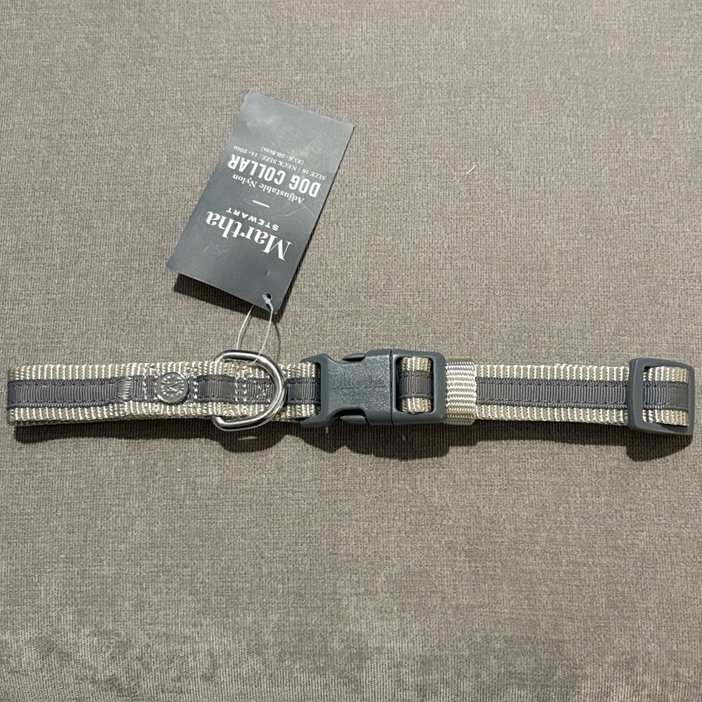 NWT [Martha Stewart] Adjustable Nylon Dog Collar in Bowtie Tan, Multiple Sizes! - Picture 5 of 10